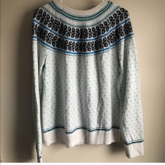 Talbots Fair Isle Crewneck Lambswool Blend Sweater - Picture 4 of 4